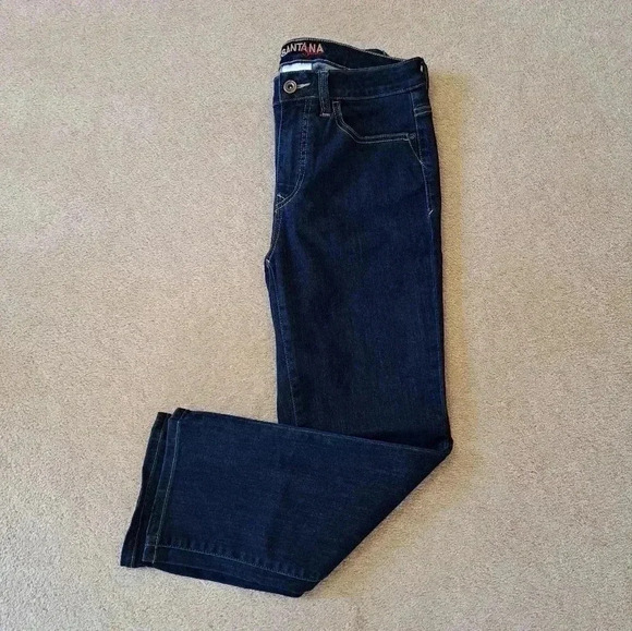 Santana Jeans Women's Size 8 Blue Dark Wash Cropped Stretch Denim - Picture 9 of 9